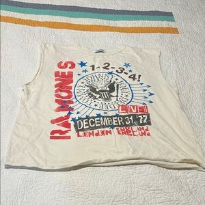 Daydreamer Cream Ramones Graphic Muscle Tee